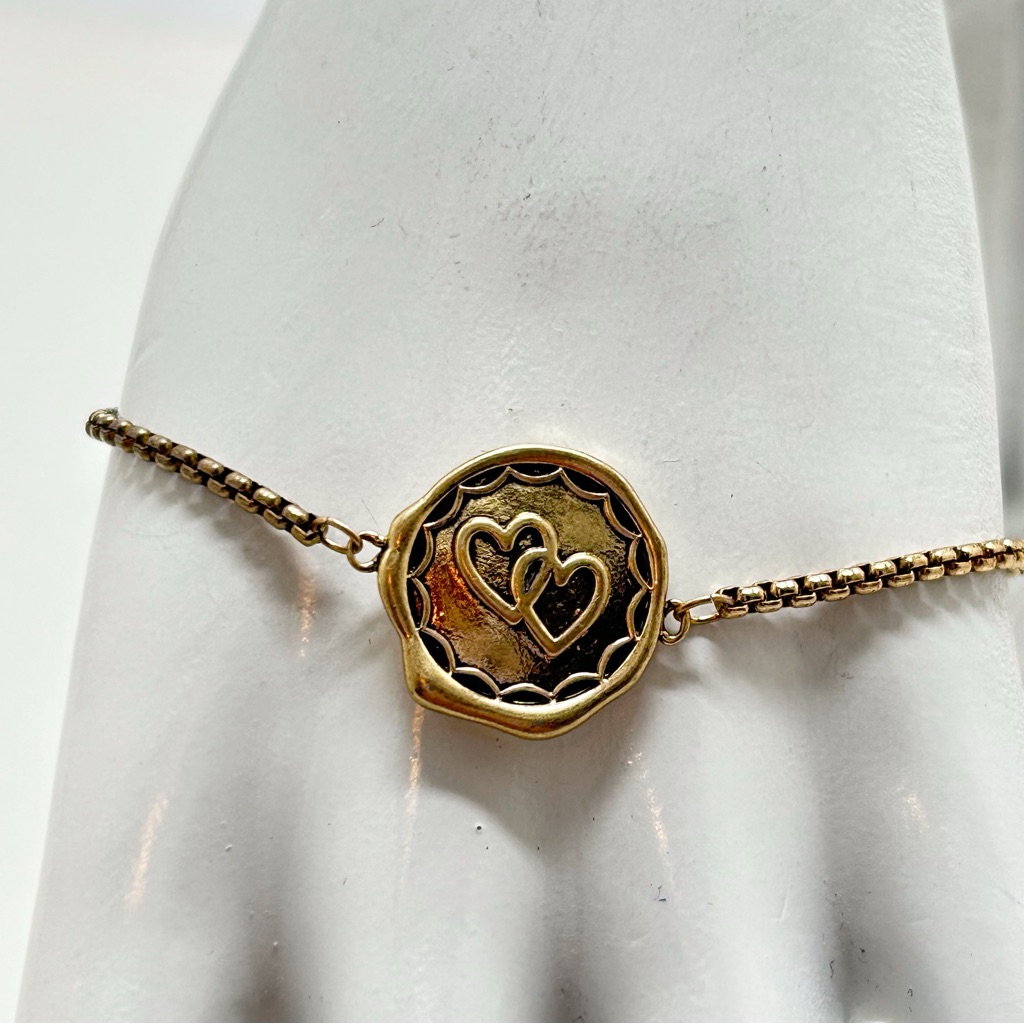 Demdaco, Gold Entwined Hearts Bracelet